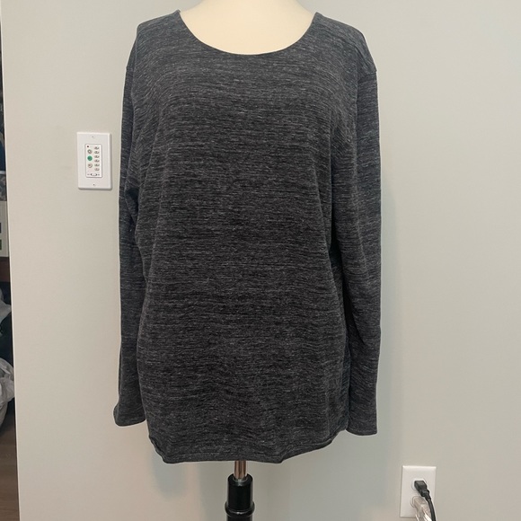 Pure Jill Twist Back Knit Top Yoga Leisure Shirt Heather Gray - Picture 3 of 5